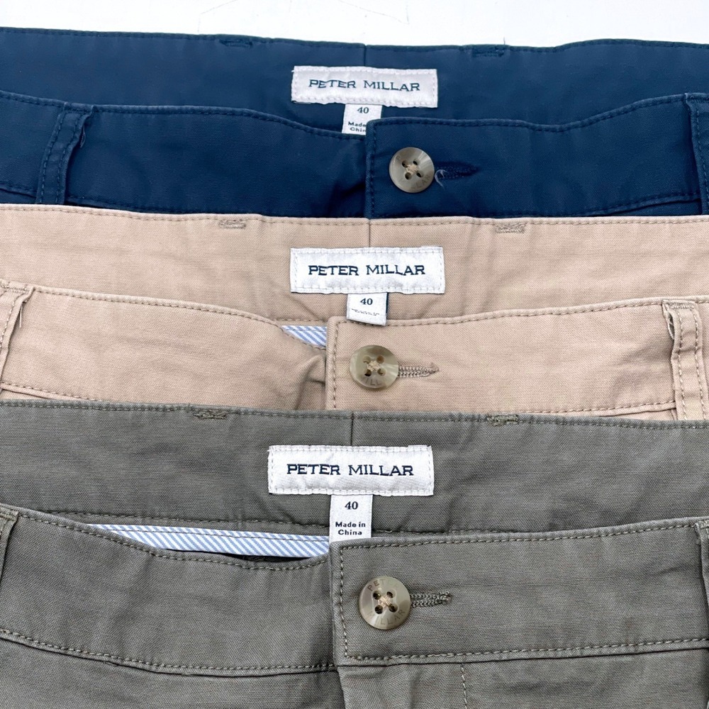 Lot of 3 Peter Millar Crown Comfort Classic Fit Shorts Mens 40 Blue Tan Green